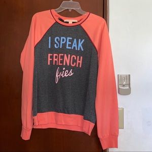 *NWOT* I Speak French Fries Sweater